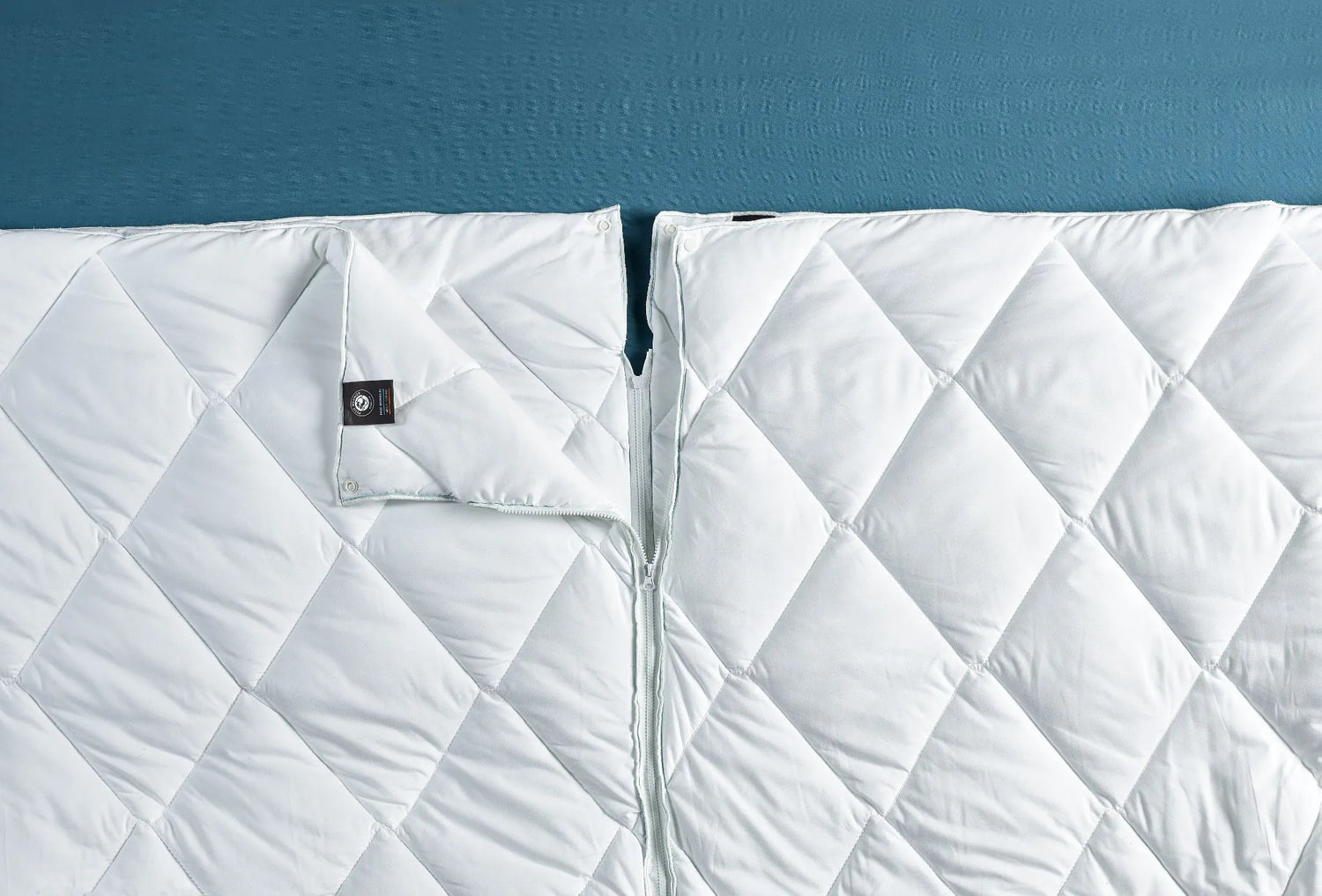 Détails zips et clips couette modulable 2 personnes synthétique