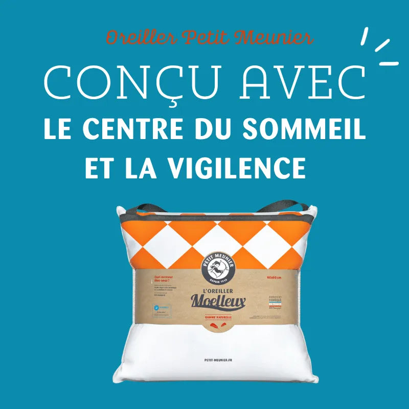 Oreiller PM conçu avec le centre du sommeil et de la vigilance